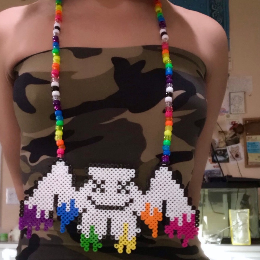 Handmade Perler Kandi Necklace Marshmello
